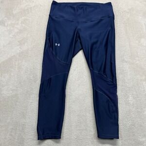 Under Armour Pants Women's Large Project Rock HeatGear Navy Compression Leggings